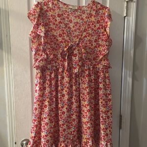 Umgee Red and White Floral Midi Dress